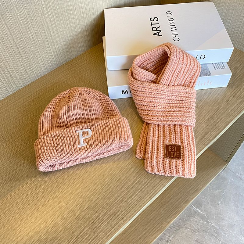 Set di sciarpe per cappelli caldi per bambini alla moda in due pezzi invernali per neonati_voghion.com
