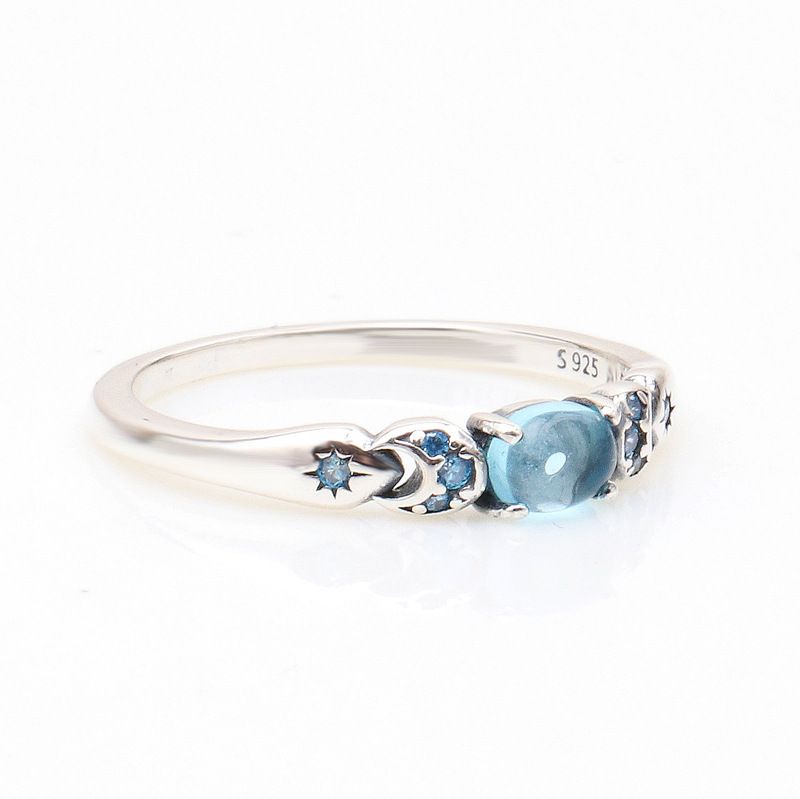 Women's Jewelry Silver Plated Aladdin Princess Jasmine Ring Fashion Light Luxury Blue Princess Ring Gift Female_voghion.com