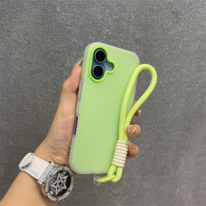 2in1 With Wrist Strap Lanyard Jelly Phone Case For Iphone 17 16 15 14 13 12 11 Pro Max Plus Hard Soft Bumper Cover Liquid Case_voghion.com