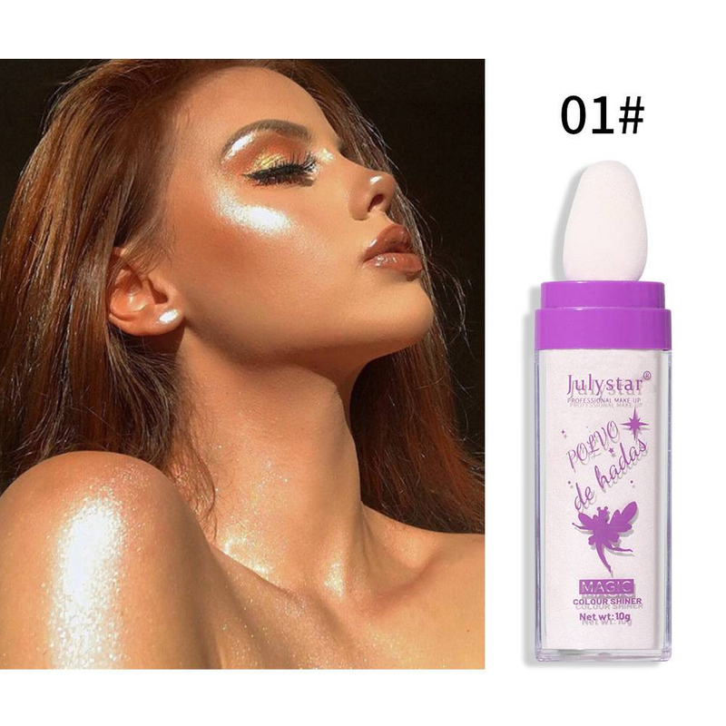 Fairy Highlighter Pat Powder Brightening - Polvo iluminador para todo el cuerpo, maquillaje tridimensional natural para contornear Nuevo producto_voghion.com
