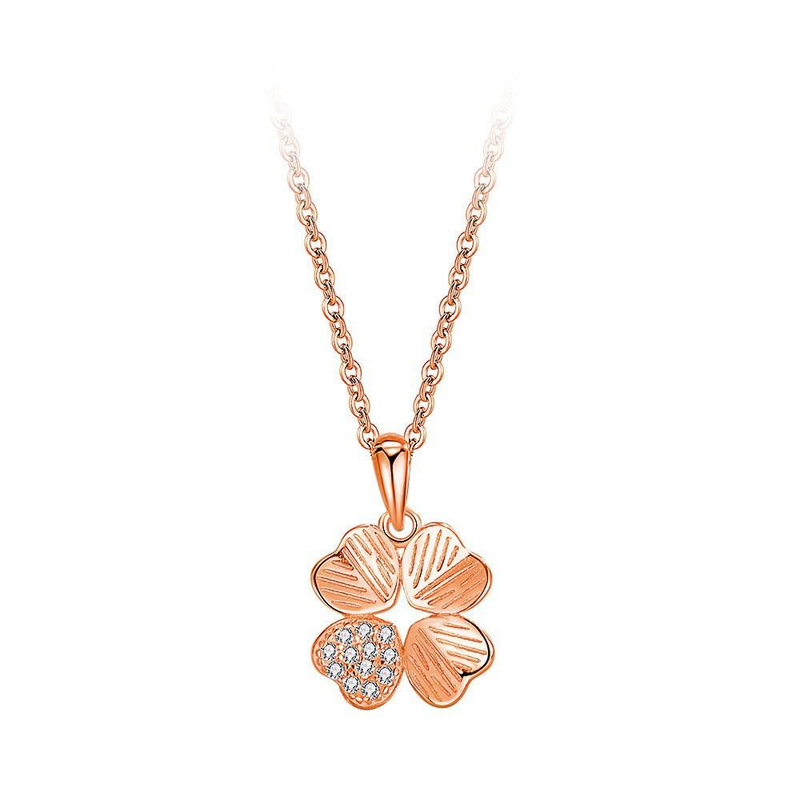 Bracciale in argento sterling S925 con quadrifoglio portafortuna, set di catenine luminose di lusso di alta qualità, versatile, alla moda, in stile freddo_voghion.com