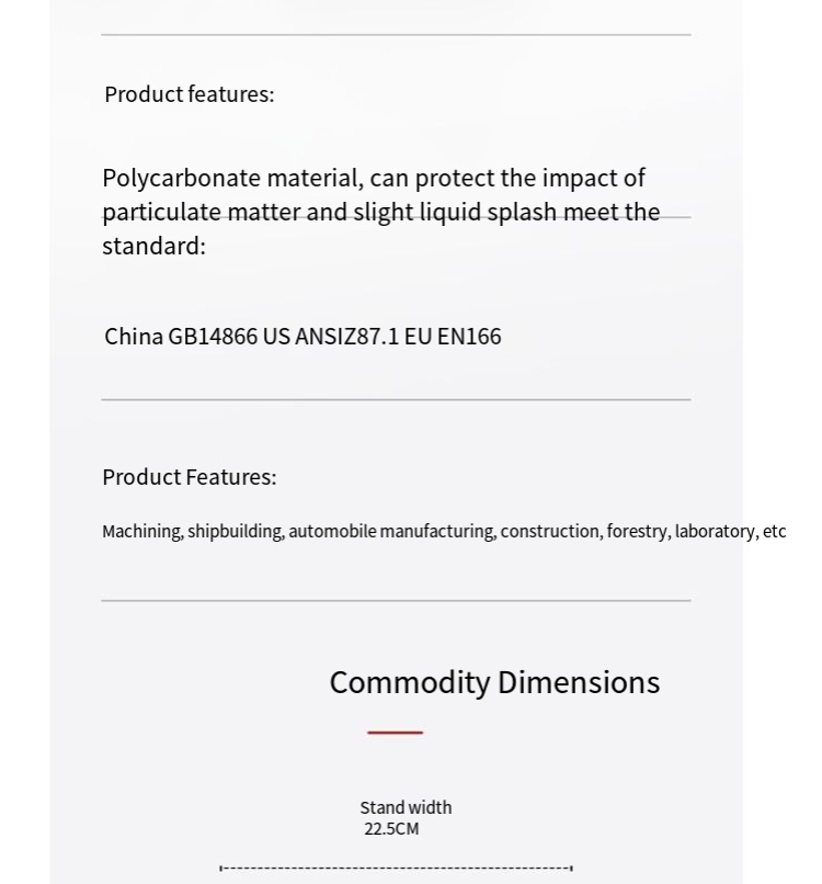 SE 173A+BD 173B/BD 176B Visiera protettiva montata sulla testa, antispruzzo e trasparente_voghion.com