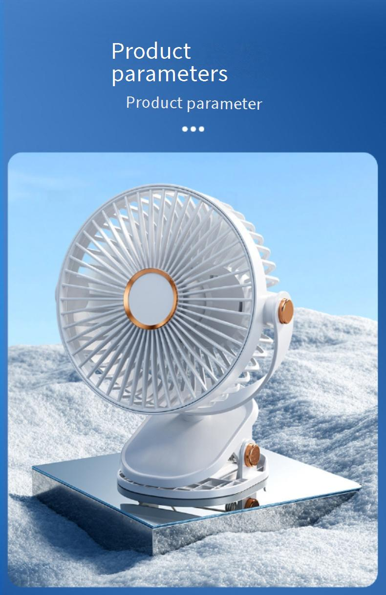 Ventilatore a clip con luce notturna - Ventilatore da scrivania ricaricabile tramite USB da 6 pollici (doppia modalità: a clip/con supporto, ultra silenzioso, perfetto per dormitorio e ufficio)_voghion.com