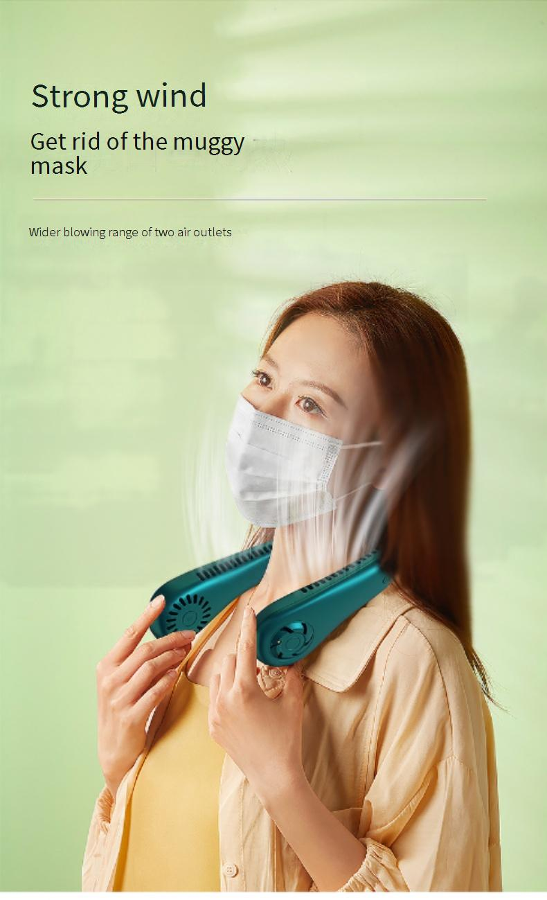 Turbo-Nackenventilator ohne Flügel – langlebiger, wiederaufladbarer tragbarer Ventilator mit 8 Stunden Laufzeit (≤25 dB, freihändig) für Büro/Outdoor_voghion.com