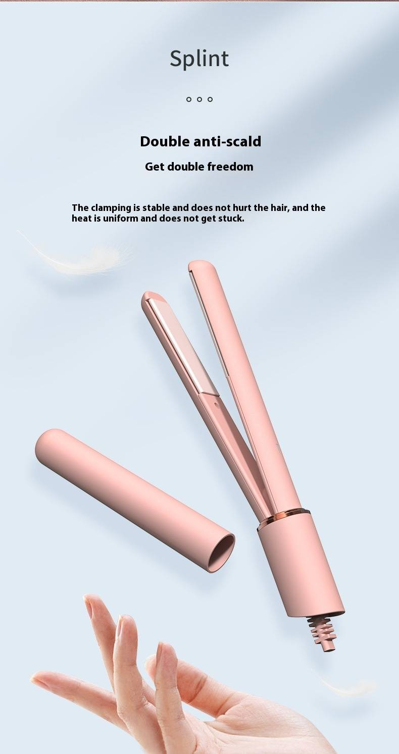 2-in-1 Mini-Haarglätter und Lockenstab – Kompakter Styler für Pony und kurzes Haar (reisefreundlich, schnelles Aufheizen, Doppelspannung)_voghion.com