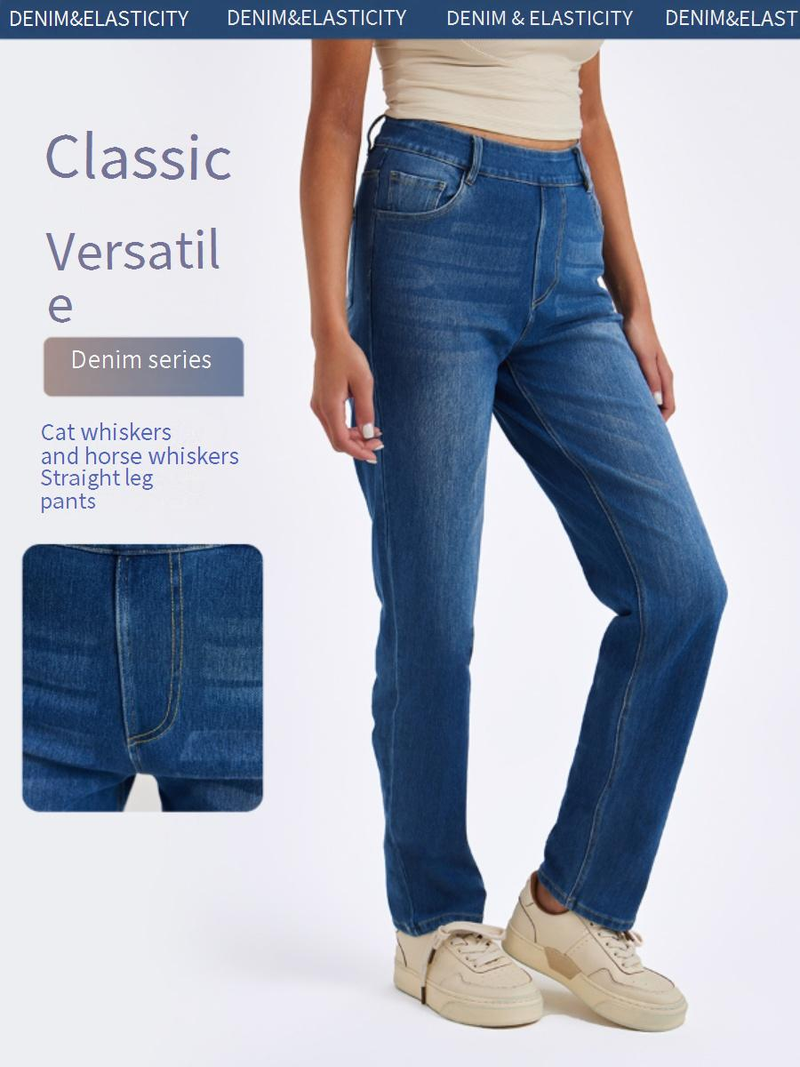 Jeans da yoga a vita alta SleekShape da donna - Pantaloni in denim elasticizzati effetto used con tasche, vestibilità slim, comodi per palestra e abbigliamento casual_voghion.com