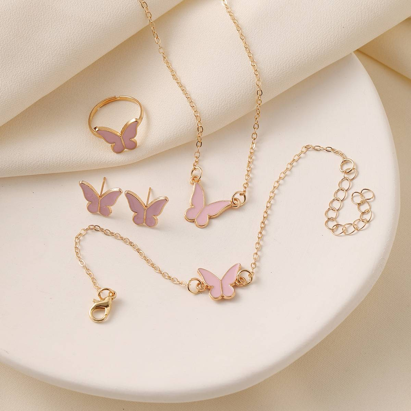 Collane La collana con farfalla smaltata bianca è squisita, semplice e versatile, moda di nicchia, catena per clavicola di alta gamma, set di collane per temperamento_voghion.com