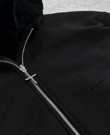 Reversible Leopard Print Fleece Hoodie - Unisex Streetwear Pullover With Silicone Triangle Detail, Winter Warm Top_voghion.com