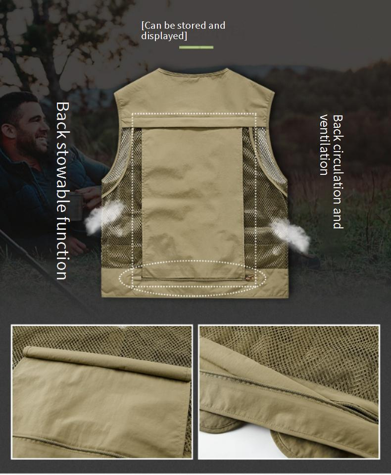 Men's Mesh Fishing Vest – Lightweight Multi-Pocket Photographer Vest With Quick-Dry Tech (S-6XL, 9 Colors)_voghion.com