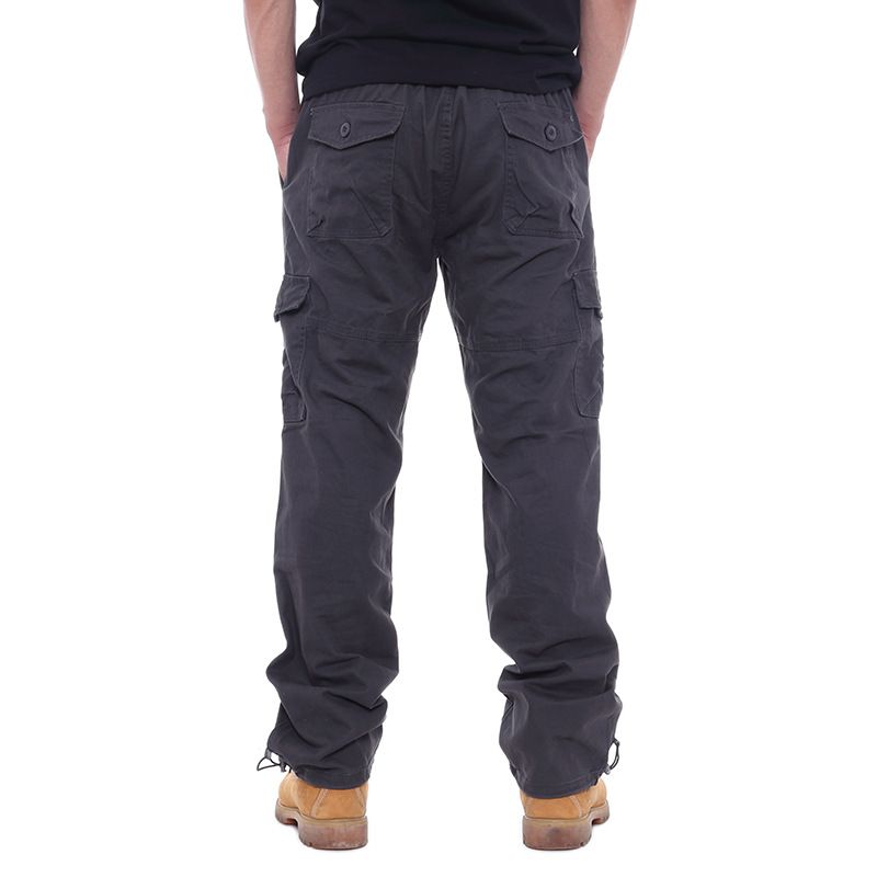 2025 New Work Pants Men's Casual Pants Elastic Waist Large Size Pants Multi-pocket Loose Trousers Construction Site Pants_voghion.com