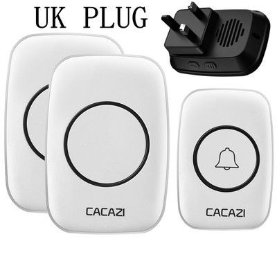 Wireless Doorbell Chime With Dual Receivers, Long Range 300m, 38 Melodies, Compatible With US/EU/UK Standards (White/Black)_voghion.com