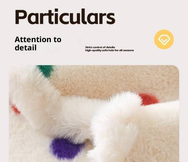 Polka Dot Plush Sofa Cover – Non-Slip Irregular Shape Couch Protector, Soft Winter Decor For Sectional/Loveseat/Single Sofa_voghion.com