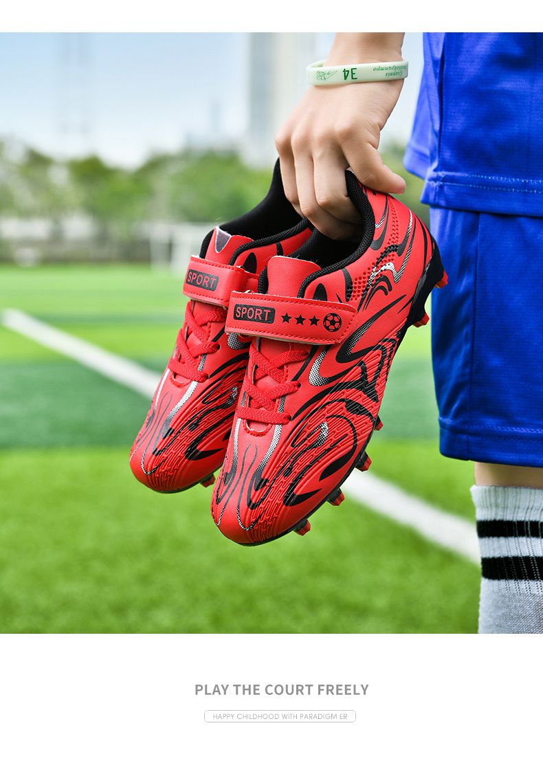 C Luo Children's Professional Long Nail Football Shoes Boys Primary School Boys Game Training Special Broken Nail Sneakers Men_voghion.com