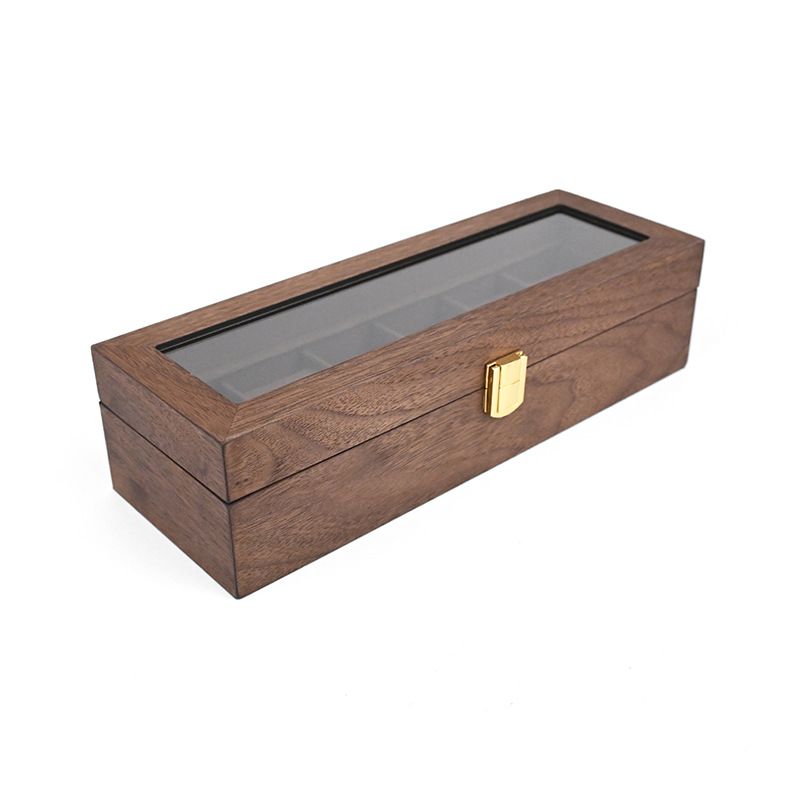 Home Storage Nuovo Spot Legno Palissandro 6 Griglia Orologio Scatola Portaoggetti Gioielli 6 Posizione Noce Anello Scatola Portaoggetti_voghion.com