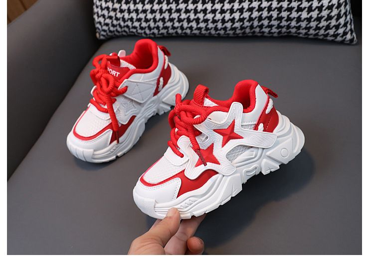 Mutter & Kinder 2024 Frühling und Herbst Neue Mesh Atmungsaktive Sportschuhe Jungen Papas Schuhe Weibliches Baby Rutschfeste Kleinkinderschuhe mit weicher Sohle Trendy Schuhe_voghion.com