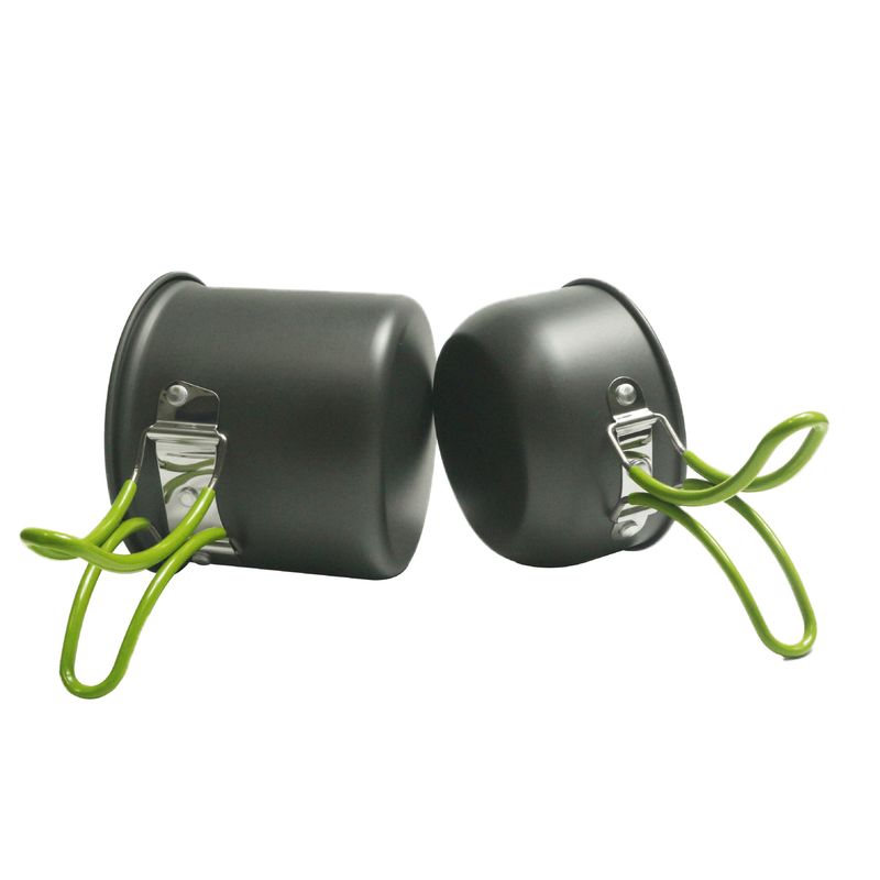 1-2 Person Camping Cookware Set, Portable Outdoor Pot Pan With Tableware, Lightweight Hiking Gear For Backpacking_voghion.com