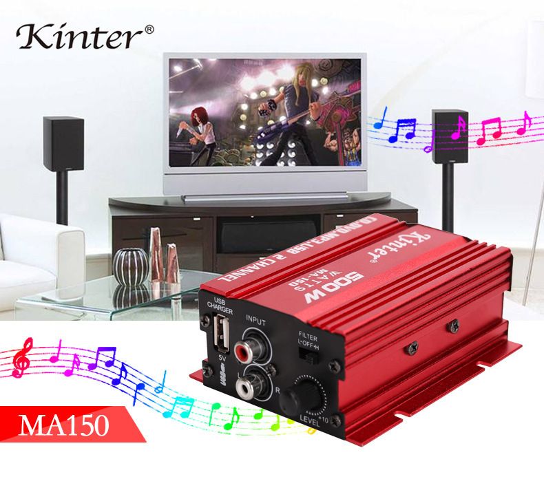 techglobe KinterMA150 Car Mini Motorcycle Car, Home 12V Pure Sound Amplifier_voghion.com
