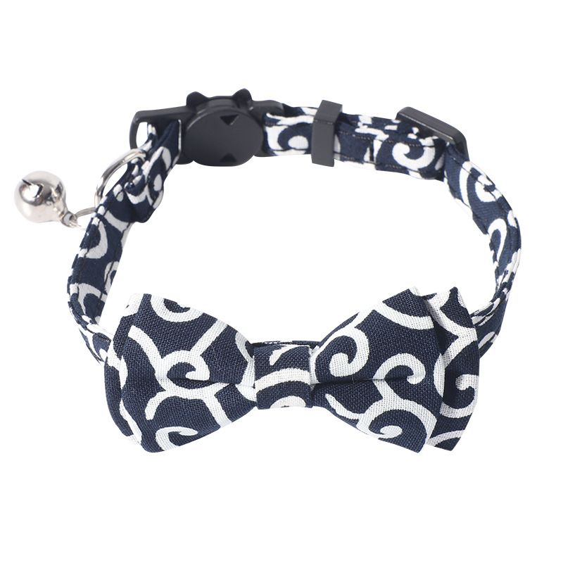 Cute Pet Companion New Product Tang Grass Color Kitten Bowknot Cat Collar Buckle Style With Bell_voghion.com