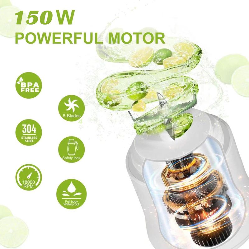Új hordozható turmixgép 600ML-es elektromos gyümölcscentrifuga gyümölcskeverők 4000mAh USB újratölthető smoothie mini turmixgép személyi gyümölcscentrifuga colorf_voghion.com
