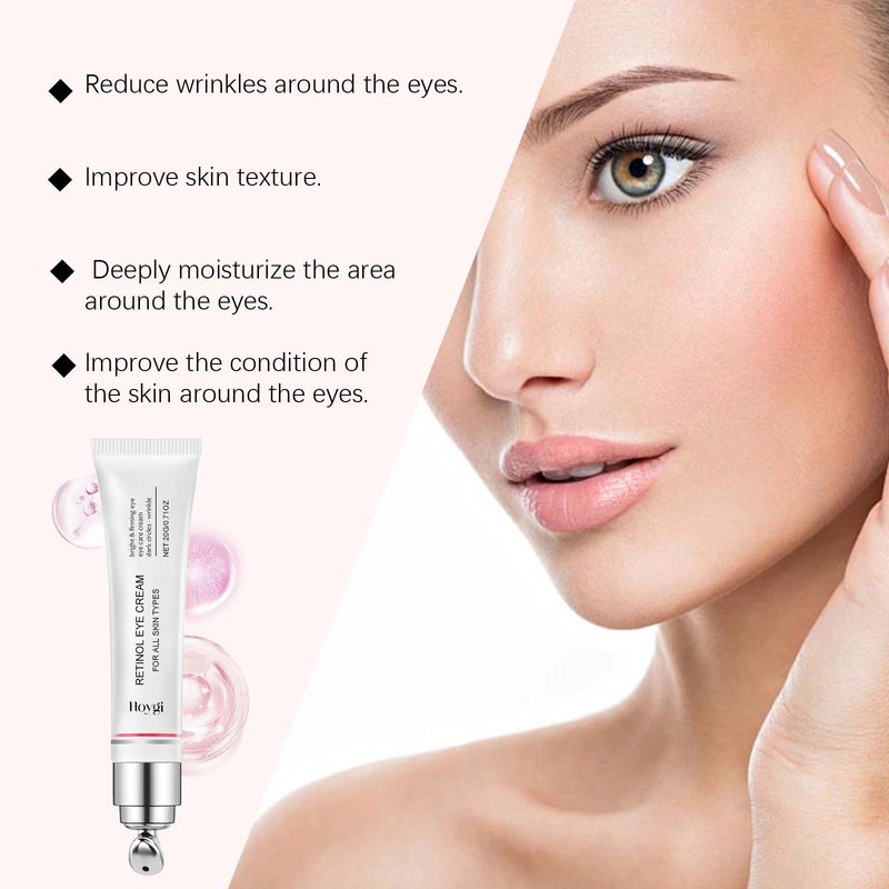 HOYGI Retinol – Tiefenhydratisierende, feuchtigkeitsspendende, straffende Augencreme mit glättenden Linien und feiner Linienpflege_voghion.com