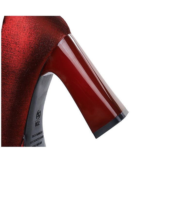 9982-K105 Style Banquet Wedding Coarse Super High Heels Waterproof Platform Silk Strap Single Shoes_voghion.com