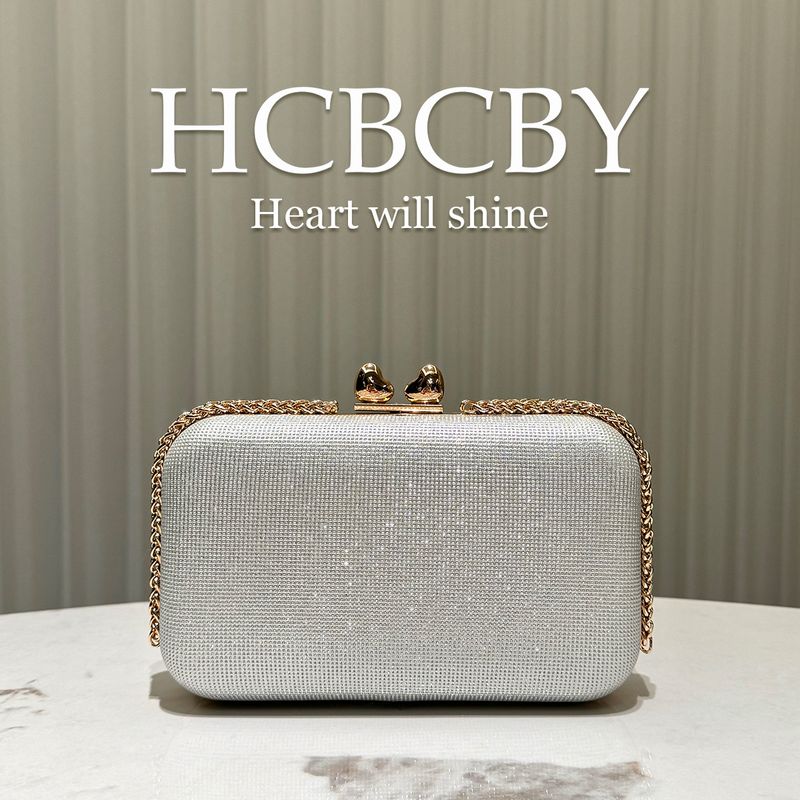 Borsa a mano minimalista con glitter argento - Elegante borsa da sera da donna per occasioni formali_voghion.com