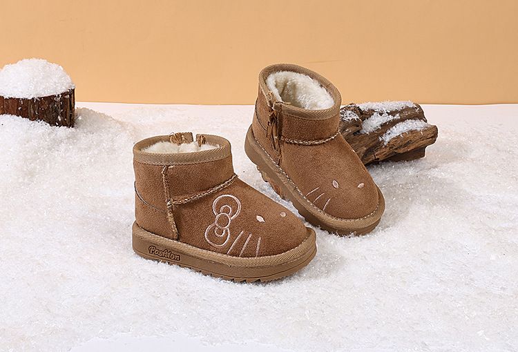 ShoeGlobe Baby Snow Neonati Bambini Ragazze Caldi Stivali Corti Invernali Ragazzi Piccoli Scarpe di Cotone Foderate in Pile_voghion.com