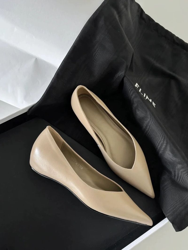 Sheepskin French Minimalist Style Flat For Women Slip-On Elegant Pointed Toe Single Commuting Shallow Mouth Genuine_voghion.com
