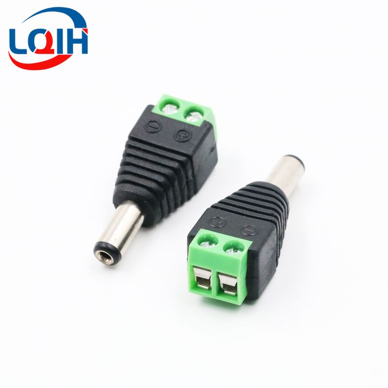 2-Pin DC Power Adapter Terminal 5.5mm X 2.1/2.5mm Male To Female Jack Connector Plug For LED Strip CCTV Camera_voghion.com