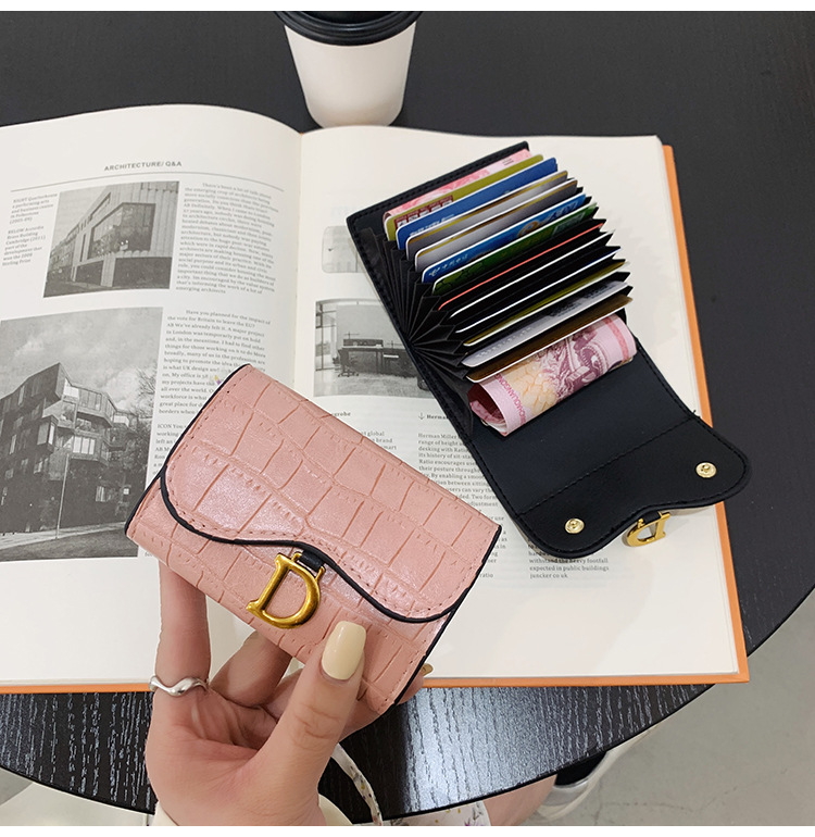 European and American retro women's wallet buckle 2023 new trendy Hong Kong style folding women's soft leather wallet simple ins coin purse_voghion.com