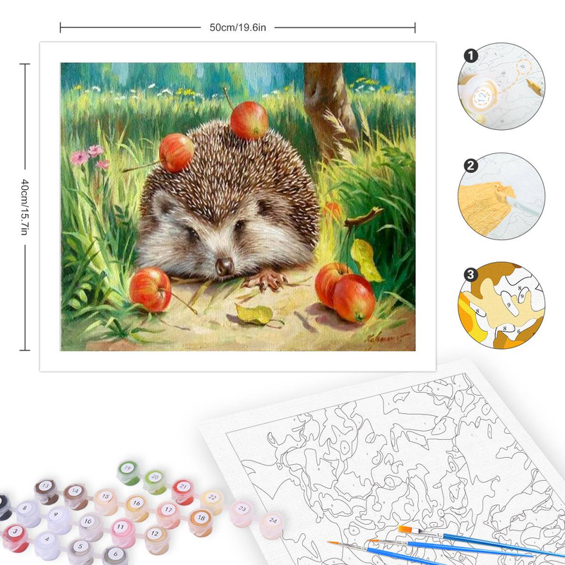 RUOPOTY Classic Paint By Numbers Handmade Canvas Painting Cute Hedgehog Paint For Painting Home Decoration _voghion.com