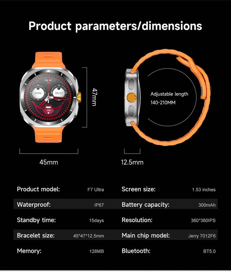 Für Samsung Galaxy Watch 7 Ultra Smart Watch Sports Man Bluetooth Call Herzfrequenzüberwachung Galaxy 6 Verbesserte Smartwatch Männer_voghion.com