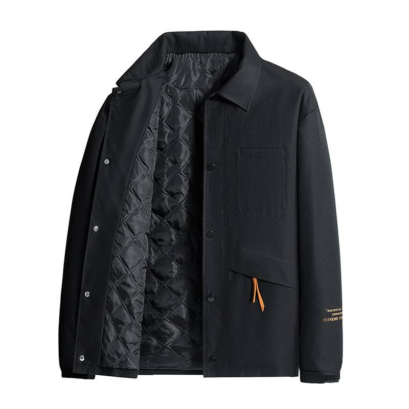 Men's Clothing Jacket Business Casual Lapel Large Pockets Solid Color Printing Men One Piece Drop Shipping_voghion.com