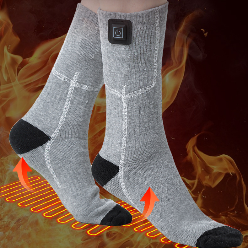 Calcetines térmicos de invierno, calcetines térmicos eléctricos para hombre y mujer, calcetines térmicos de esquí, calcetines largos de tubo cálido para pies, calcetines térmicos con carga_voghion.com