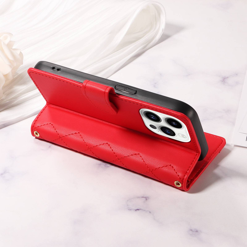 Leather Case For IPhone 13 14 15 16 Pro/Pro Max, Diagonally Across The Phone Case_voghion.com
