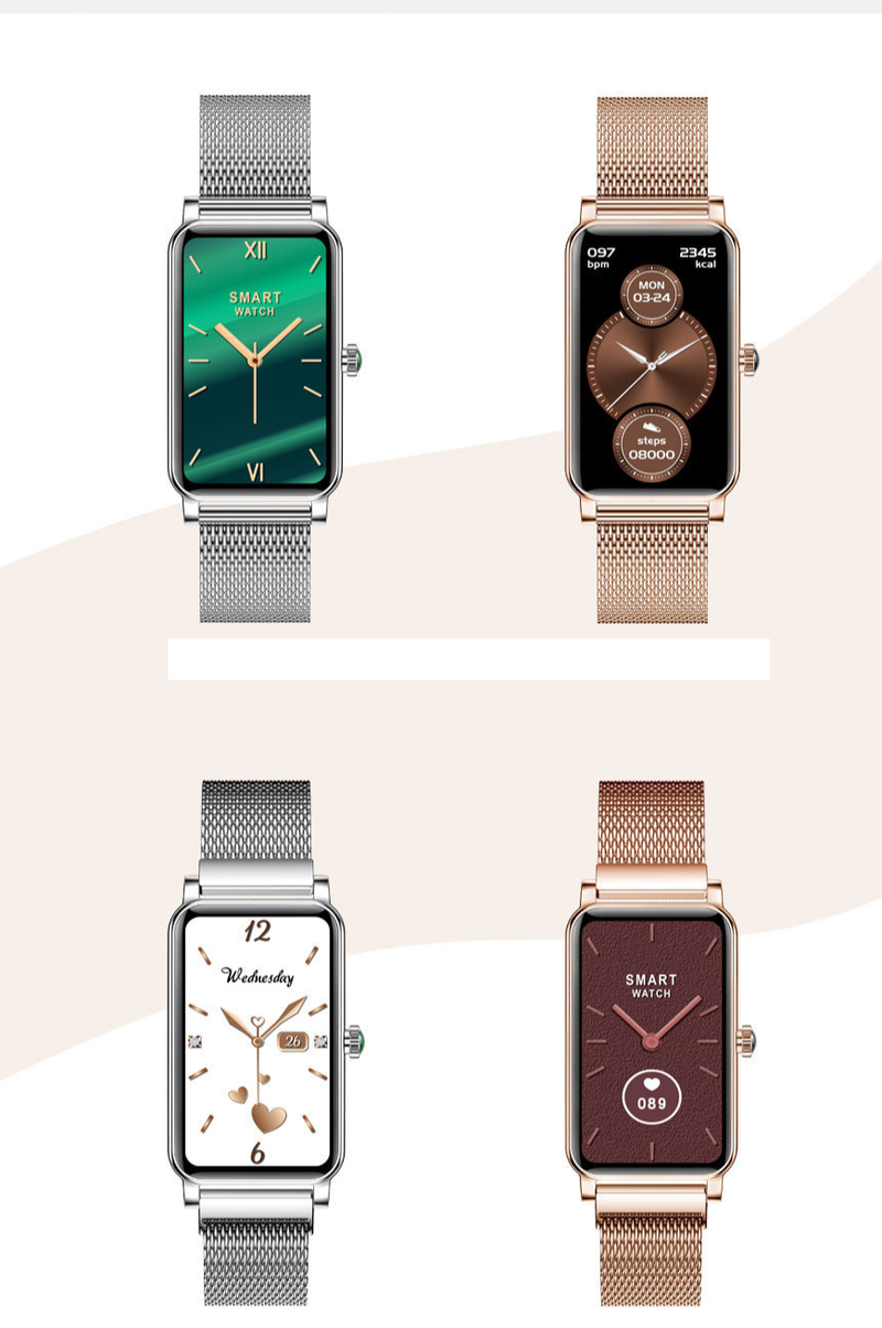 Smartwatch voor dames Hartslag Bloeddruk Fysiologische menstruatieherinnering Multi-modus wijzerplaat Kan worden vervangen Smartwatch_voghion.com