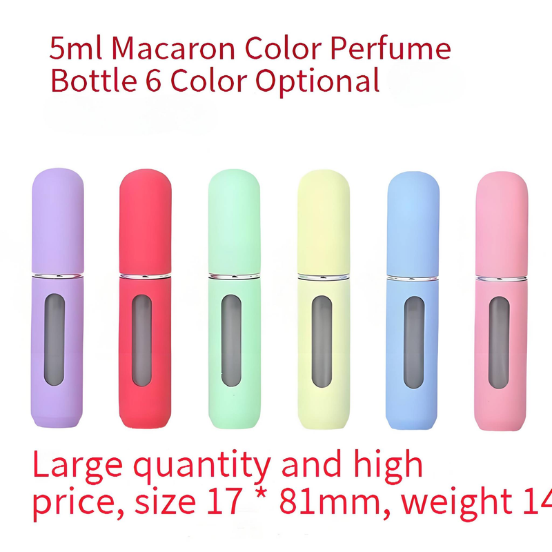 Parfümzubehör Zirkulation Tragbare Parfümflasche mit elastischer Farbe 5 ml Parfümflasche mit Bodenfüllung Sprühflasche_voghion.com