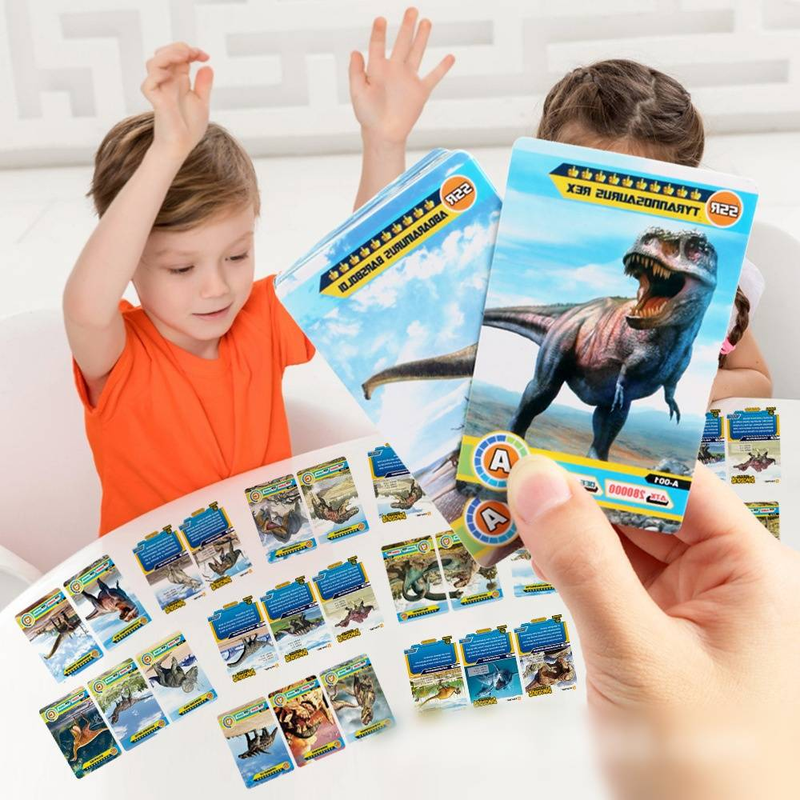 Type A 42pcs Children's Dinosaur Card Collection Flash Card Animal Card Card Cognitive Card Puzzle Boy Toy_voghion.com