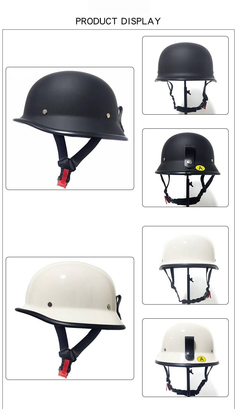 Vintage Motorcycle Half Helmet – Certified Retro ABS Shell, Matte/Gloss Colors (M-3XL) For Urban Commuters & Classic Bike Riders_voghion.com