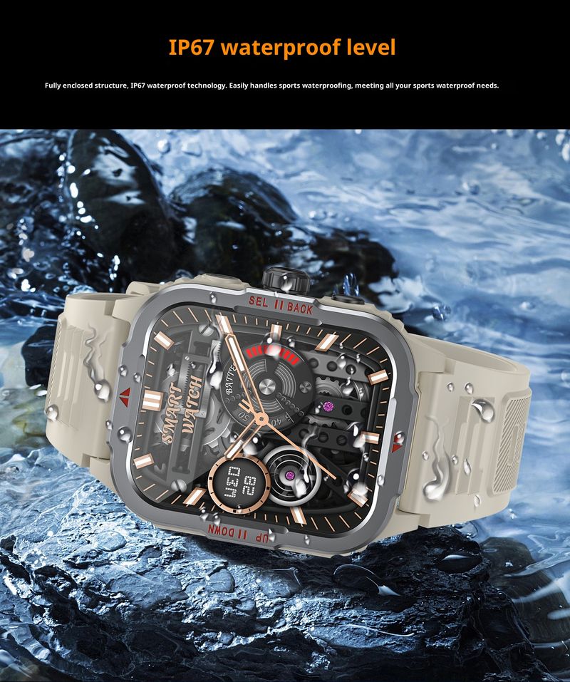 G129 Smart Watch With Bluetooth Calling, Heart Rate & Blood Pressure Monitor, IP68 Waterproof, Fitness Tracker For Men Women_voghion.com