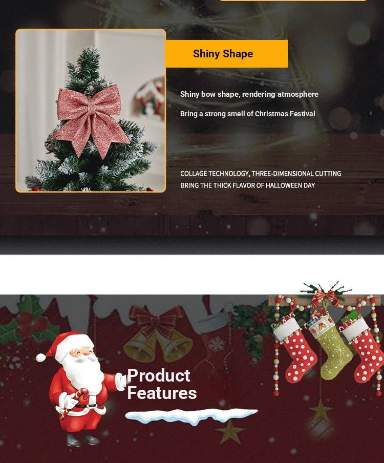 Elegant Christmas Bow Decorations – Premium Fabric Tree & Wall Hangings For Festive Home & Store Displays (White/Pink/Red/Gold/Silver/Champagne)_voghion.com