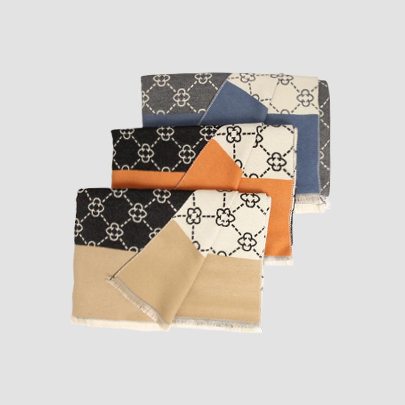 Office windproof and warm shawl, women's outerwear with imitation cashmere scarf, air-conditioned room cloak,_voghion.com