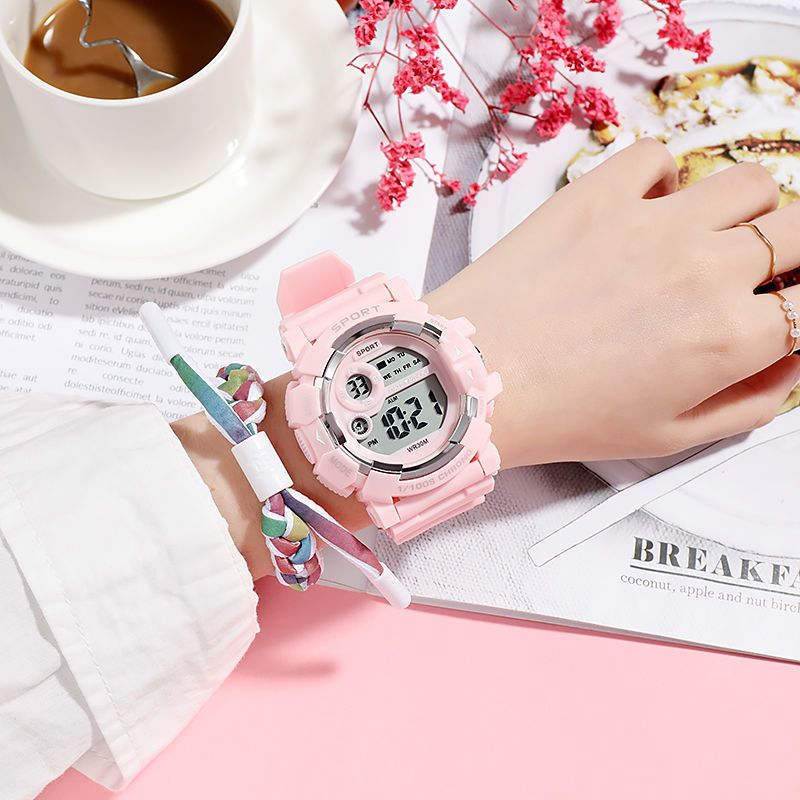 Heißer Verkauf Beliebte Macaron Wasserdichte Große Zifferblatt für Männliche und Weibliche Studenten Multi funktionale Elektronische Uhr_voghion.com