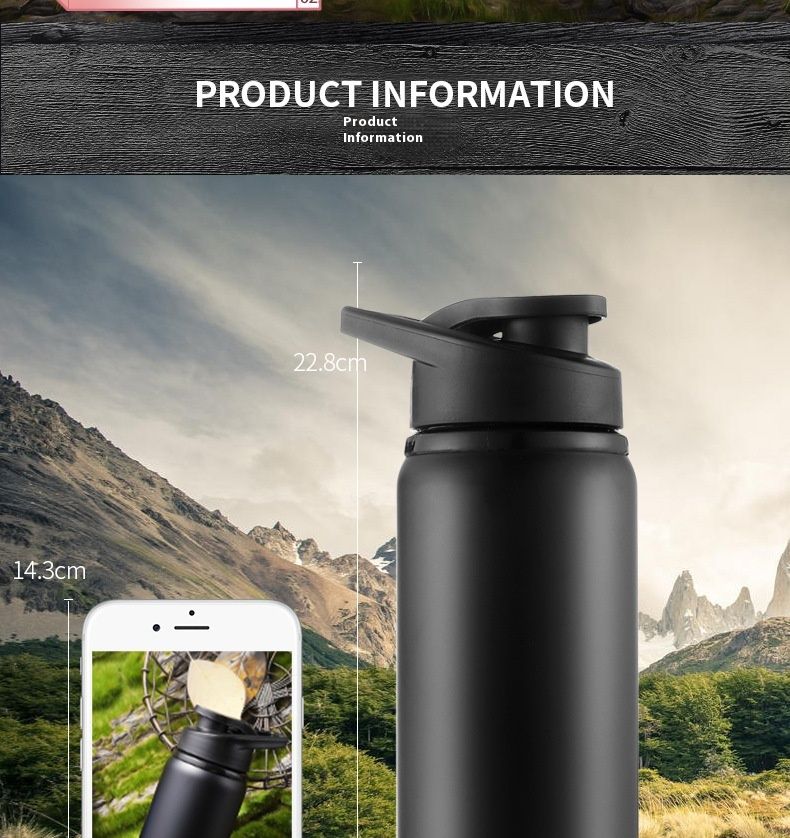 K606 Borraccia in acciaio inossidabile 304 per bere direttamente in bicicletta, sport all'aria aperta, tazza per acqua fredda_voghion.com