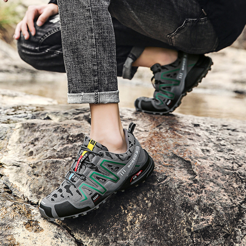 Men's and women's cross-country running shoes Outdoor sports mountaineering air cushion shoes_voghion.com