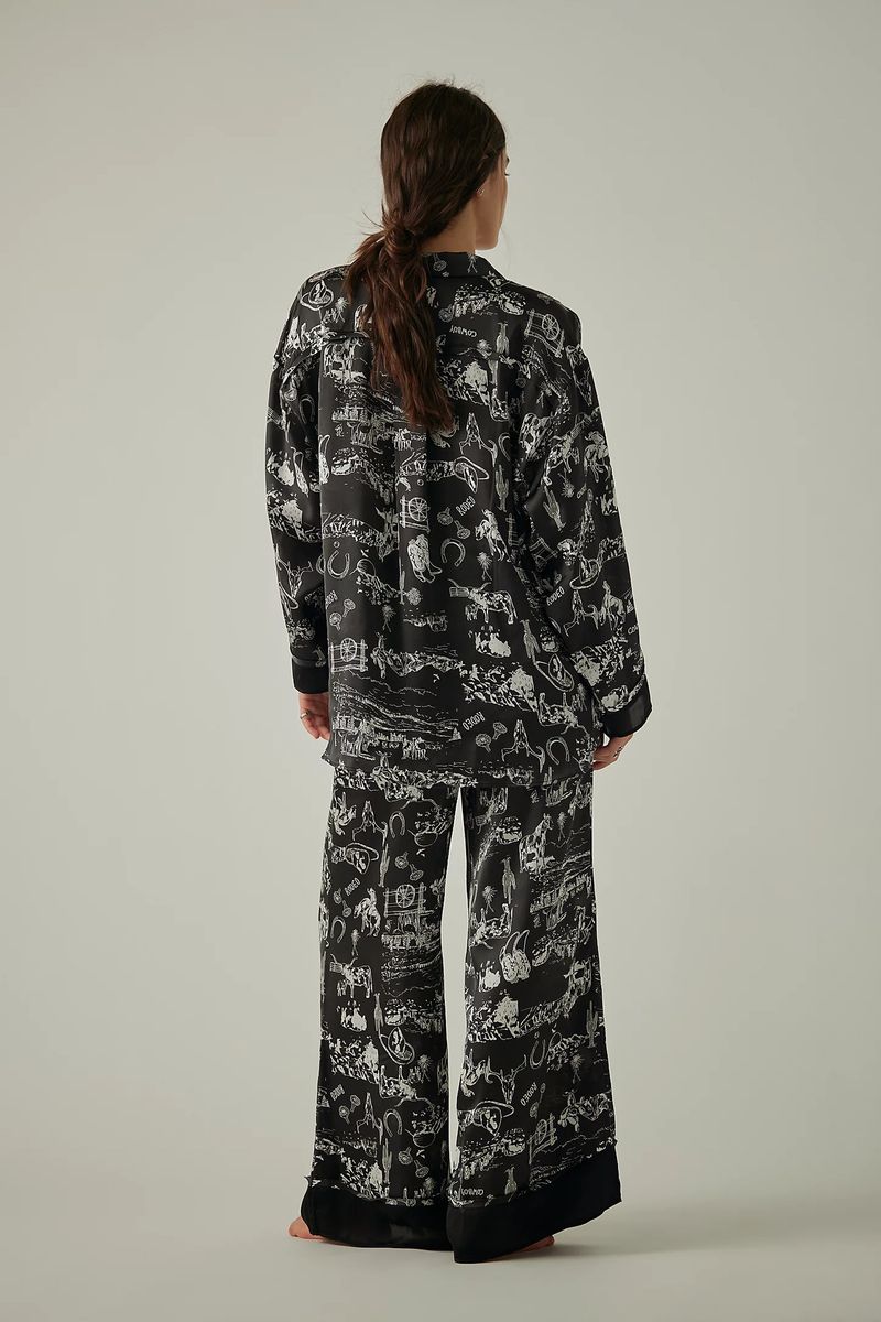 Damen Nachtwäsche Pyjamas Lose Home Kleidung Langarm Hemd Hosen Set Damenbekleidung_voghion.com