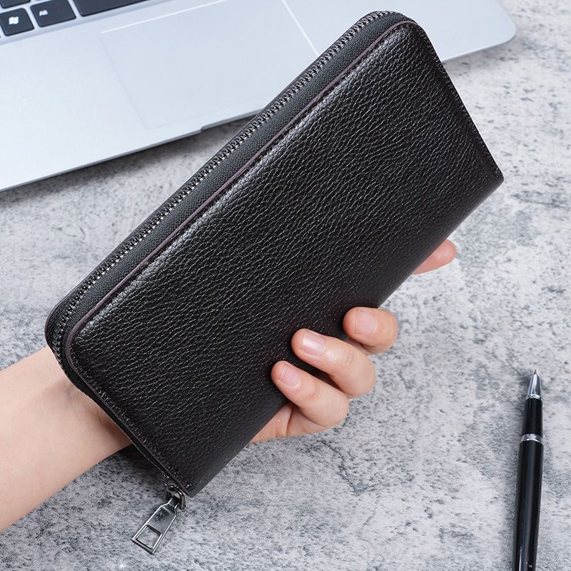 Lange Herren Reißverschluss Geldbörse Große Kapazität Geldbörse Clutch Handytasche Casual Business_voghion.com