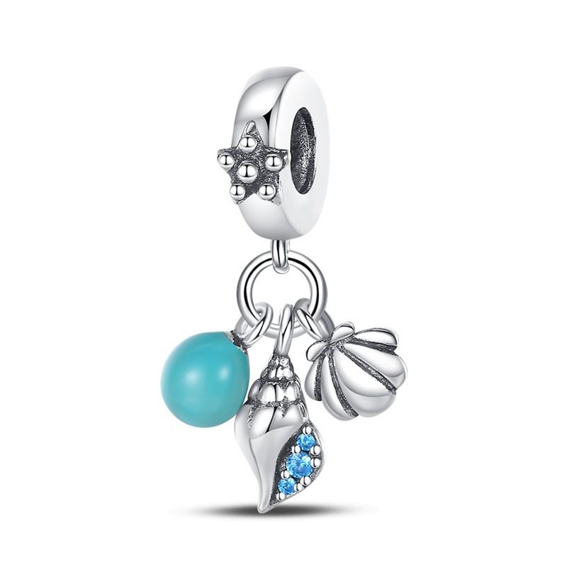 Women's Jewelry Luminous Ocean Style Shell Crab Dolphin Starfish Turtle Pendant Silver Plated DIY Jewelry Accessories Beads_voghion.com