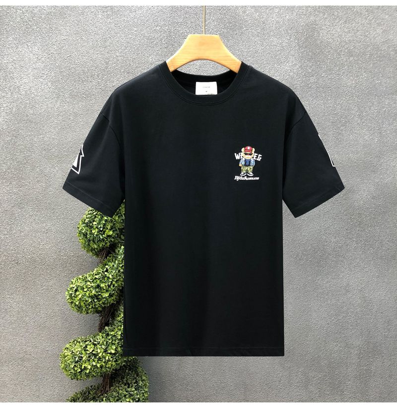 Herrenbekleidung Kurzarm-T-Shirt mit Cartoon-Bär-Aufdruck für Herren, Sommermode, All-Match, lässiger Rundhalspullover, lockeres Oberteil_voghion.com
