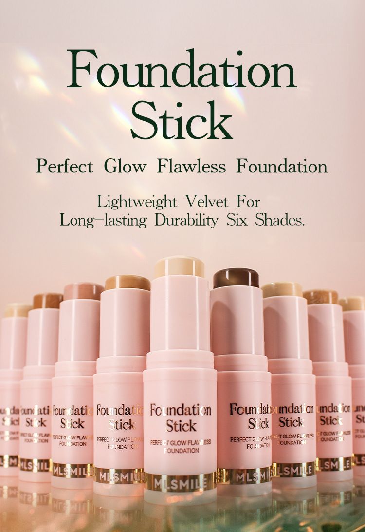 MLSMILE 6 Color Foundation Stick Waterproof And Sweat Proof Brightening Concealer Stick Light Matte Liquid Foundation_voghion.com
